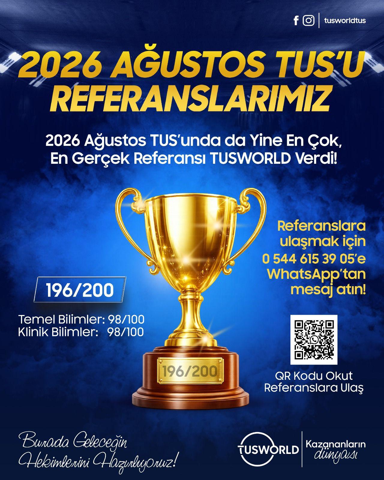2026 AĞUSTOS TUS'U REFERANSLARIMIZ